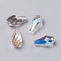 Glass Rhinestone Beads, Half Drilled, Faceted, Teardrop
