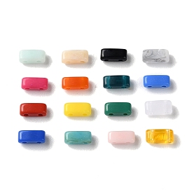 Opaque Acrylic Slide Charms, Rectangle