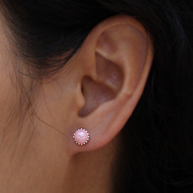 Fashionable Acrylic Bead Earrings - Simple, Pink, European and American Style
