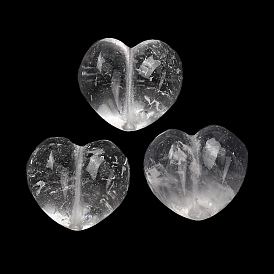 Природный кристалл кварца бусины, горного хрусталя, сердце