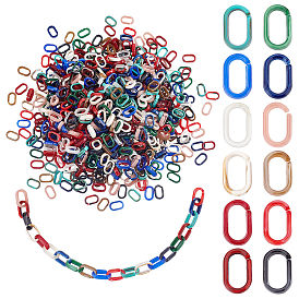 720Pcs 12 Colors Acrylic Linking Rings, Quick Link Connectors, Imitation Gemstone Style, For Cable Chains Making, Oval
