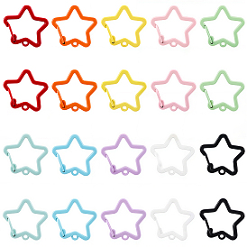 20 шт. 10 цвета сплава карабины для ключей связки ключей, звезда