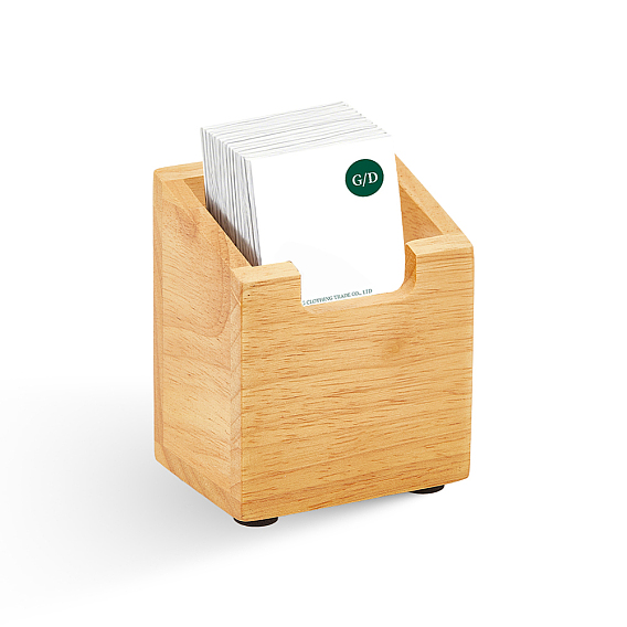 Wooden Business Card Box, Card Holder, Rectangle