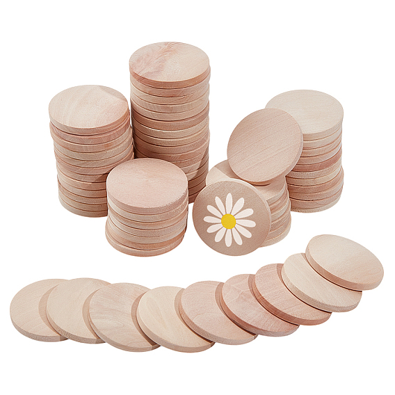 50 шт. необработанной древесной щепы, плоско-круглые