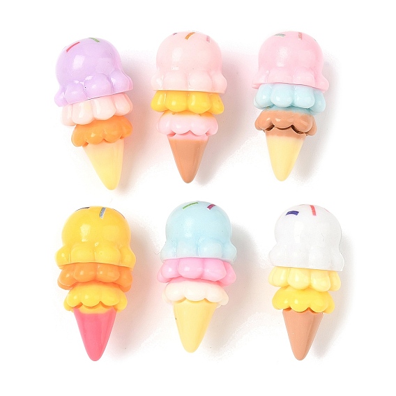 Непрозрачные кабошоны из смолы, мороженое