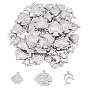 48Pcs 3 Style 316 Surgical Stainless Steel Pendants, Mixed Shape