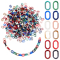 720Pcs 12 Colors Acrylic Linking Rings, Quick Link Connectors, Imitation Gemstone Style, For Cable Chains Making, Oval