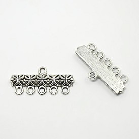 Tibetan Style Alloy Chandelier Component Links, Rectangle, 11.5x25x2mm, Hole: 2mm