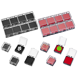 24 шт. 2 цвета пластиковые упаковочные коробки с губкой внутри для брошей, прямоугольные