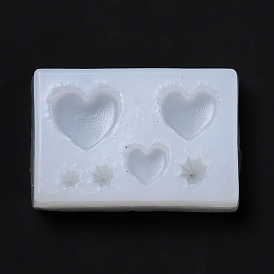 DIY Pendants Silicone Molds, Resin Casting Pendant Molds, For UV Resin, Epoxy Resin Jewelry Making, Heart & Star & Round