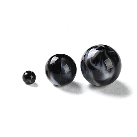 Opaque Acrylic Beads, Two Tone, Round