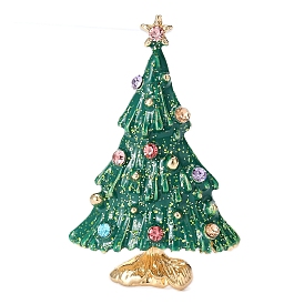 Creative Christmas Tree Enamel Pin, Light Gold Alloy Brooch Clothing Accessories