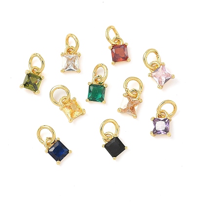 Кулон из циркония, квадратных амулеты, стойки покрытие, долговечный, без кадмия и без свинца, с целью перехода в кольце, золотые