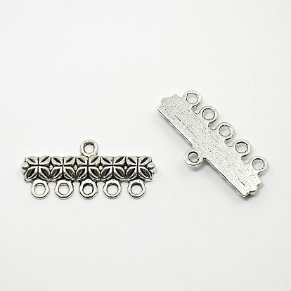 Liens de composants en alliage de lustre de style tibétain, rectangle, 11.5x25x2mm, Trou: 2mm