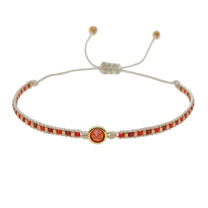 Adjustable Nylon Cord Braided Bead Bracelets, with Glass Seed Beads