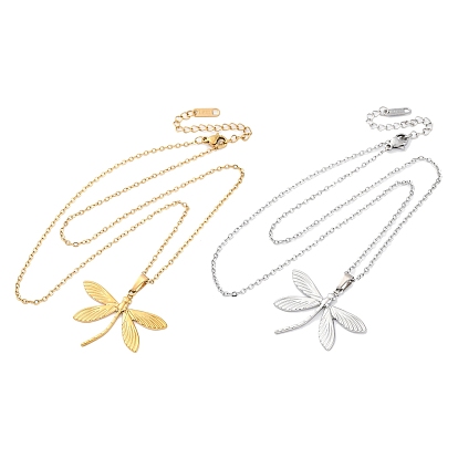 Стрекоза 304 ожерелья из нержавеющей стали с подвеской, ионное покрытие (ip)