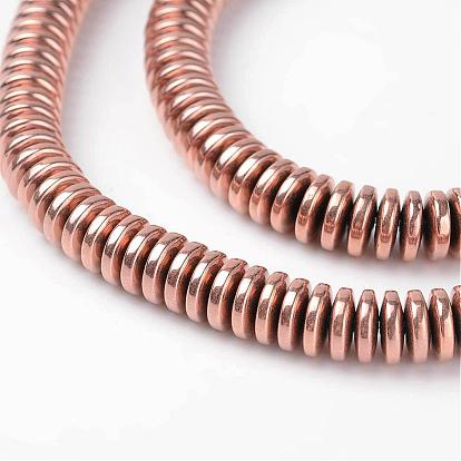 Non-Magnetic Synthetic Hematite Beads Strands, Heishi Beads, Disc/Flat Round, 6x2mm, Hole: 1mm, about 206pcs/strand, 15.9 inch
