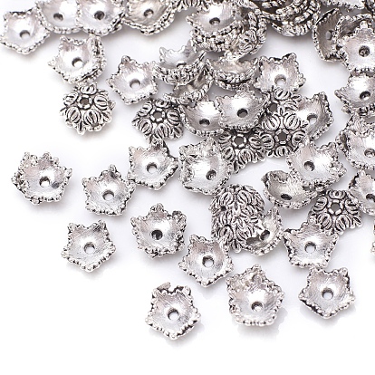 Тибетском стиле сплав шарик крышки, мульти-лепесток цветка