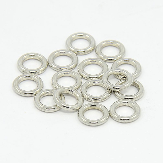 Alloy Round Rings, Soldered Jump Rings, Closed Jump Rings, Closed Jump Rings, Cadmium Free & Lead Free, Flat Round, 8mm In Diameter, 1.5mm Thick, Hole 4.5mm