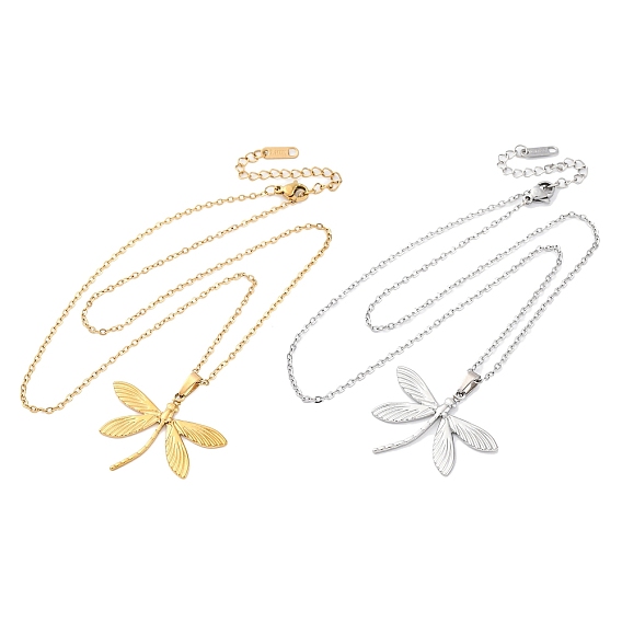 Стрекоза 304 ожерелья из нержавеющей стали с подвеской, ионное покрытие (ip)