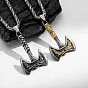 304 Colliers pendentifs hache viking en acier inoxydable pour hommes