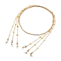 Brass Eyeglasses Chains, Neck Strap for Eyeglasses, with  with CCB Plastic Imitation Pearl Beads, 304 Stainless Steel Lobster Claw Clasps and Rubber Loop Ends, Star & Heart & Square