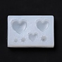 DIY Pendants Silicone Molds, Resin Casting Pendant Molds, For UV Resin, Epoxy Resin Jewelry Making, Heart & Star & Round