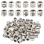 72Pcs 12 Styles Tibetan Style Zinc Alloy European Beads, Large Hole Beads, Column with Constellation