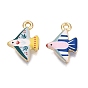 Printed Alloy Pendants, Rack Plating, Bird Charms, Cadmium Free & Nickel Free & Lead Free, Golden