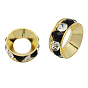 Латунные бусины разделители для поставки стразов, класс А, рондель, золото 
