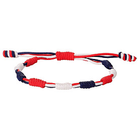 Bracelets de perles tressées en polyester jour de l'indépendance pour hommes femmes