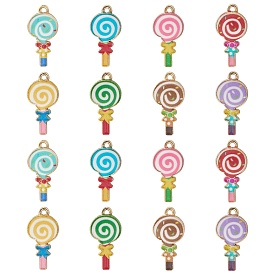 40 шт 8 стили подвески из сплава эмали, золотые, леденец очарование