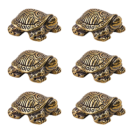6шт. латунные декоративные фигурки черепах для демонстрации, для украшения домашнего офиса