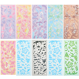 10шт 9 стили ПВХ/бумага наклейки, самоклеящийся, для diy scrapbooking, дневник путешествия