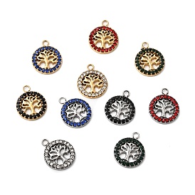 304 подвески из нержавеющей стали с микропаве из стразов, древо жизни прелести