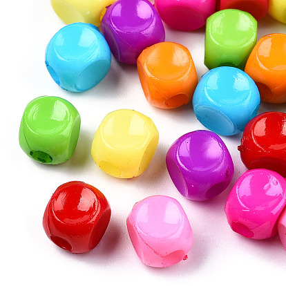 Opaque Acrylic Cube Beads