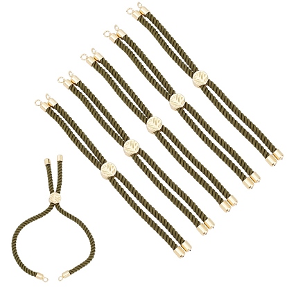 Nylon Twisted Cord Armband machen, Slider Armband machen, mit Messing-Zubehör, cadmiumfrei und bleifrei, langlebig überzogen, Baum des Lebens