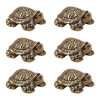 6шт. латунные декоративные фигурки черепах для демонстрации, для украшения домашнего офиса