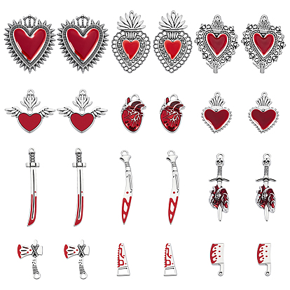 24 шт 12 стили подвески из сплава эмали, разнообразные