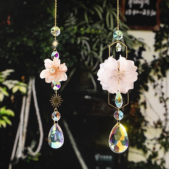 Crystal Suncatcher, with Metal Findings, for Home, Garden Decoration