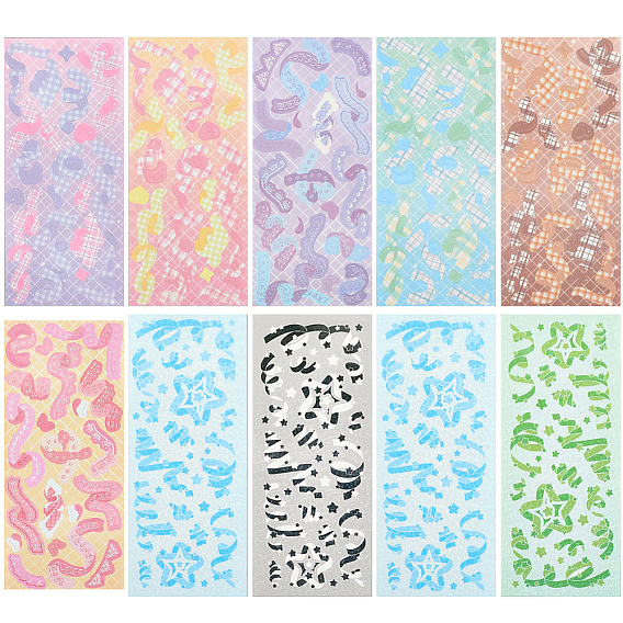 10шт 9 стили ПВХ/бумага наклейки, самоклеящийся, для diy scrapbooking, дневник путешествия