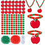 DIY Bracelet Making Kits, including Apple Wood Craft Supplies, Opaque Plastic Beads, Polyester Elastic Cord
