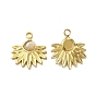 Natural Gemstone Pendants, Faceted Flower Charms, with Vacuum Plating Real 18K Gold Plated 201 Stainless Steel Findings