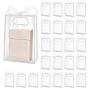 24Pcs PP Plastic Gift Tote Bags, Rectangle, with 1 Roll Polyester Mesh Ribbon