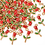 100 pendentifs en alliage émaillé, rose forme, or et de lumière