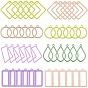 Spray Painted Alloy Open Back Bezel Pendants, For DIY UV Resin, Epoxy Resin, Pressed Flower Jewelry, Ring & Tetragonum & Rectangle & Rhombus & Drop