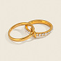 304 женские кольца из нержавеющей стали с микропаве из кубических цирконий, штабелируемые кольца
