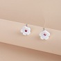 Fashionable and Elegant White and Blue Flower Earrings - Creative Ear Jewelry