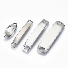 201 Stainless Steel Links Connectors, Stamping Blank Tag, Mixed Shapes