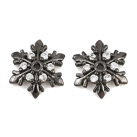 Латунные прозрачные бусины из кубического циркония, без кадмия и без свинца, стойки покрытие, долговечный, снежинка